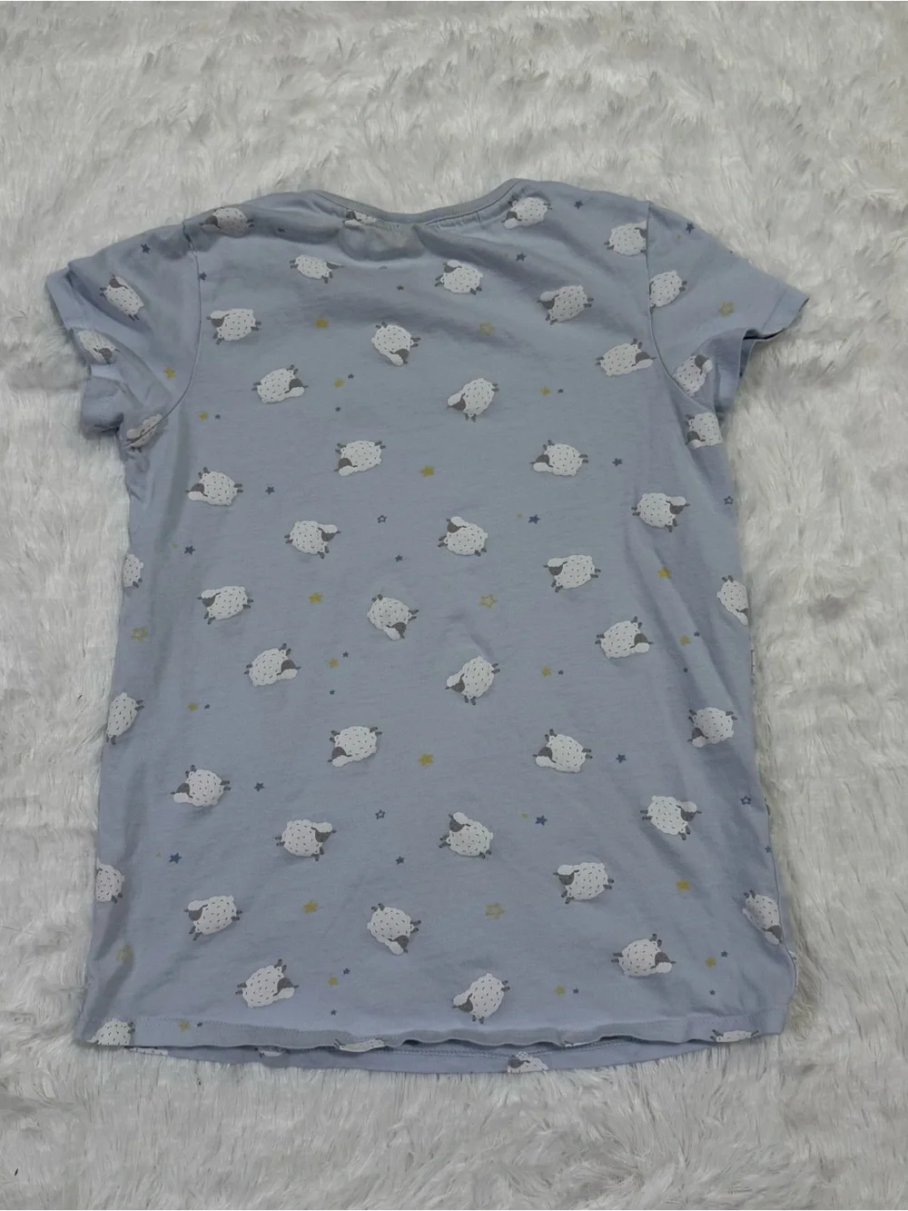 Cotton Juice 3 Piece Pajama Set Girls Sz 10 Cotton Pants Set Sheep Blue